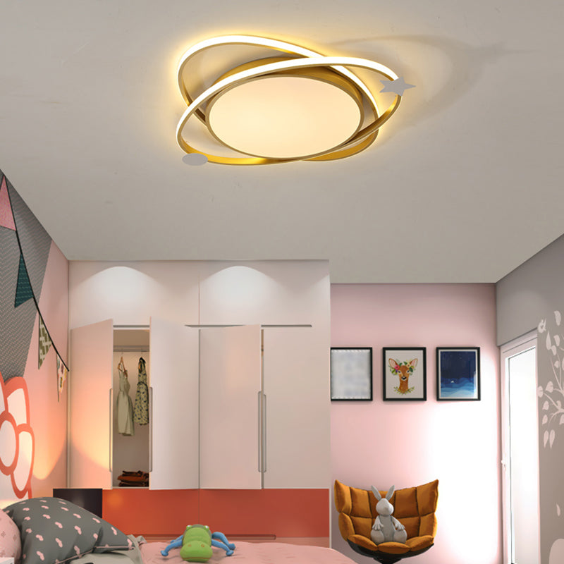 Metal Geometric Flush Mount Light Lovely Colorful 3 Lights Ceiling Light for Kid's Room