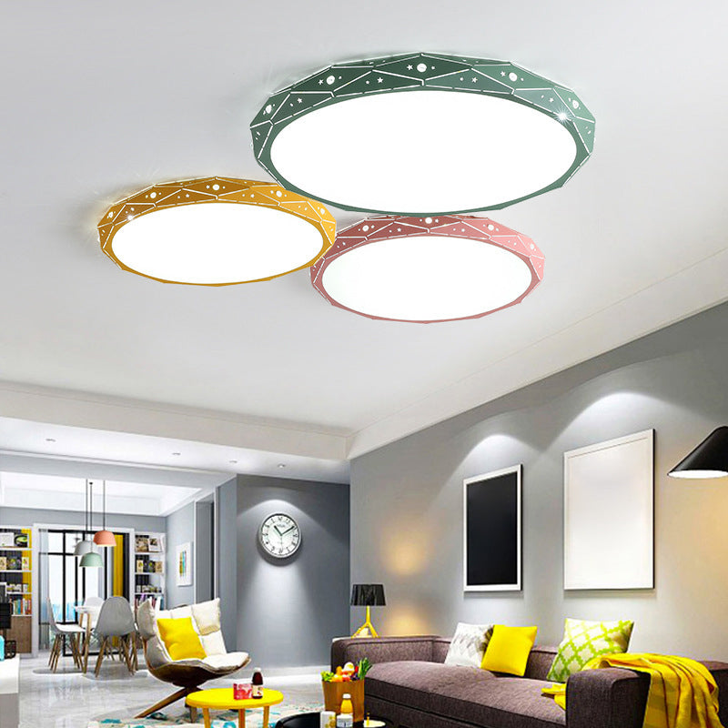 Modern Style Circle Shape Ceiling Light Metal 1 Light Ceiling Light for Dining Room