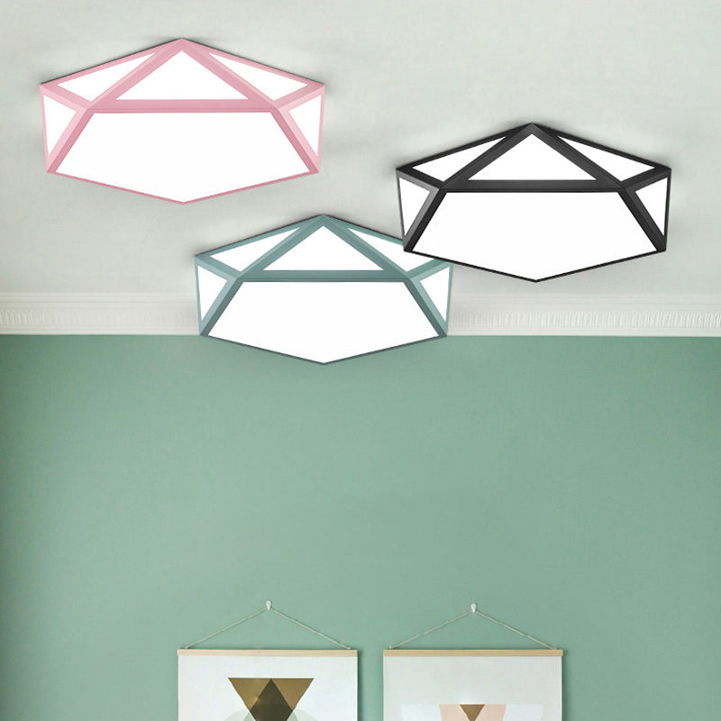 Nordic Colorful Ceiling Light Metal Geometric Flush Mount Light for Living Room