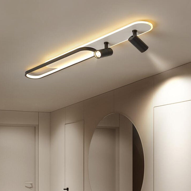 Modern Style Strip Ceiling Light Metal Multi Light Track Flush Mount Light for Living Room