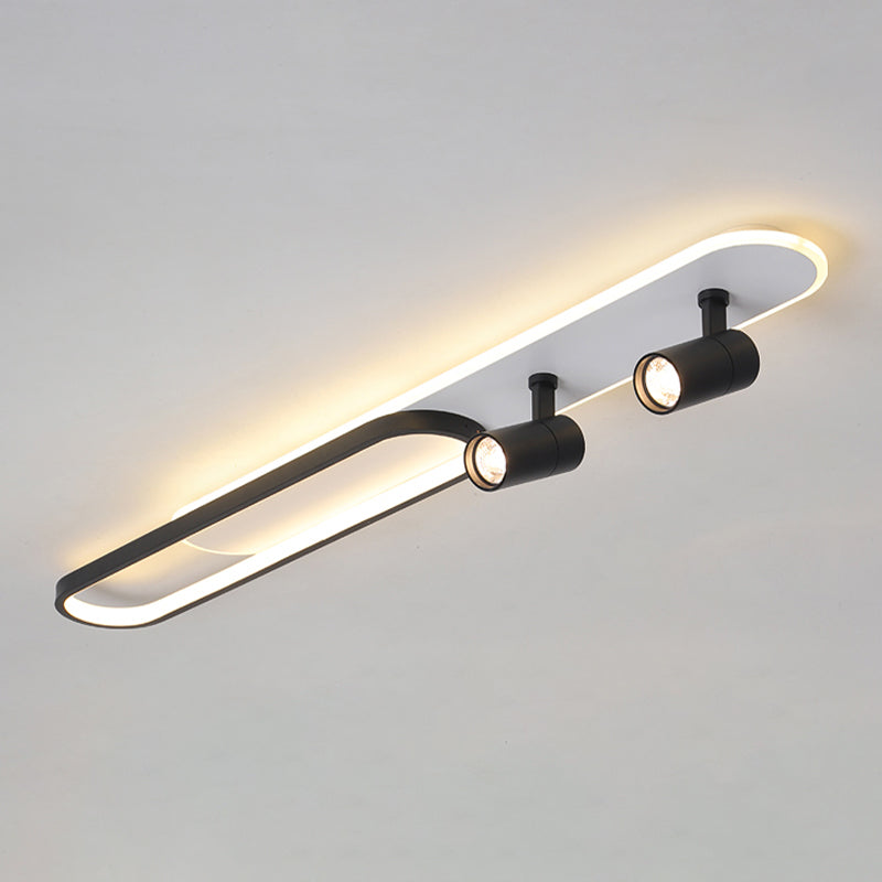 Modern Style Strip Ceiling Light Metal Multi Light Track Flush Mount Light for Living Room