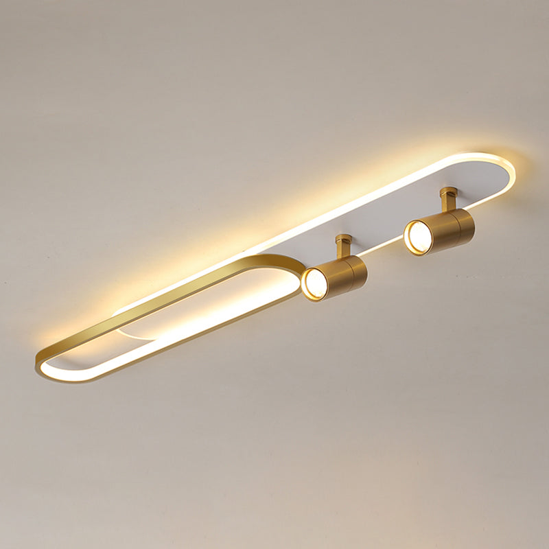 Modern Style Strip Ceiling Light Metal Multi Light Track Flush Mount Light for Living Room