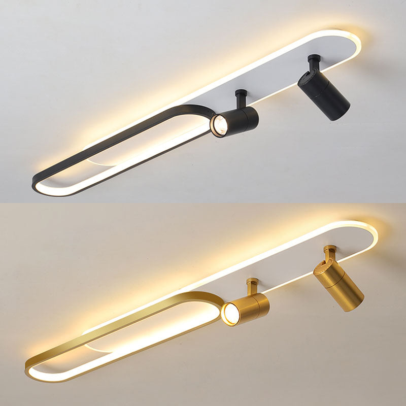 Modern Style Strip Ceiling Light Metal Multi Light Track Flush Mount Light for Living Room