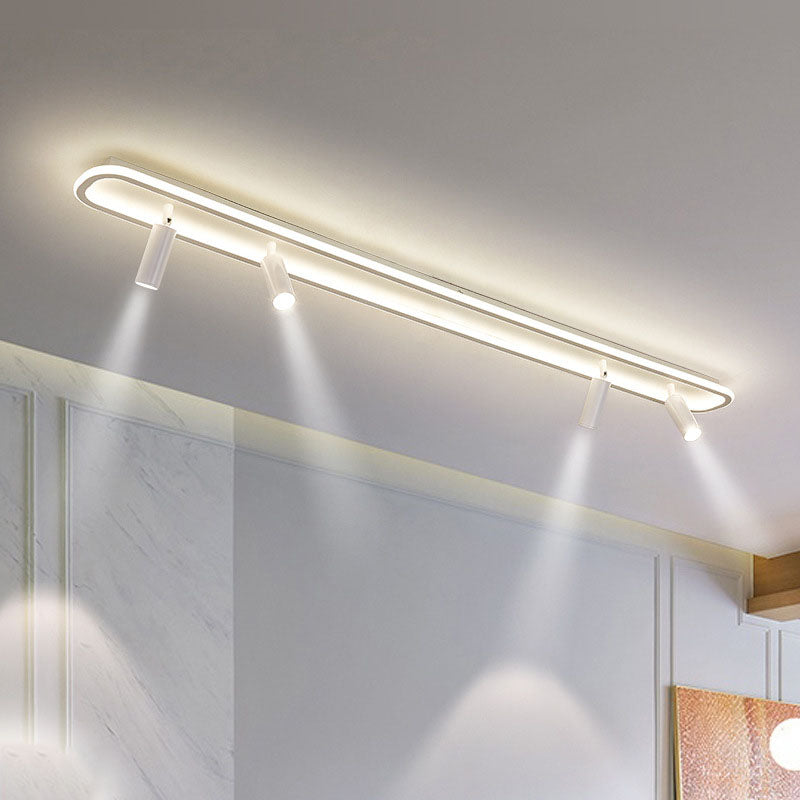 Modern Strip Ceiling Light Metal Multi Light Track Flush Mount Light for Cloakroom