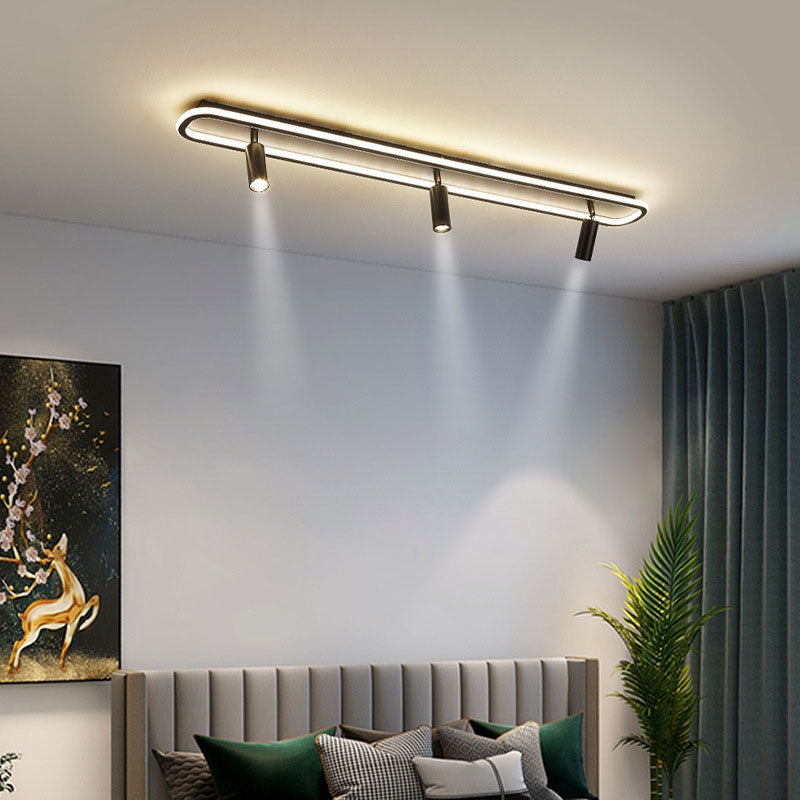 Modern Strip Ceiling Light Metal Multi Light Track Flush Mount Light for Cloakroom