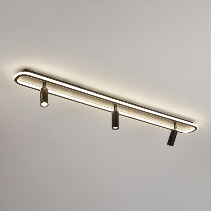 Modern Strip Ceiling Light Metal Multi Light Track Flush Mount Light for Cloakroom