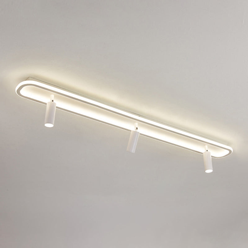 Modern Strip Ceiling Light Metal Multi Light Track Flush Mount Light for Cloakroom