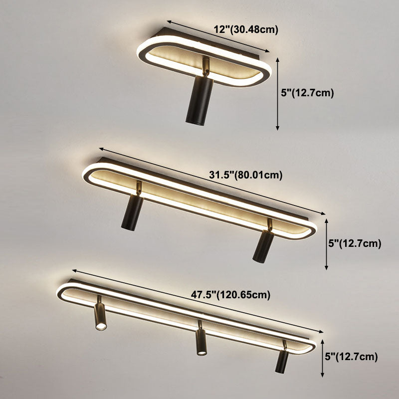 Modern Strip Ceiling Light Metal Multi Light Track Flush Mount Light for Cloakroom