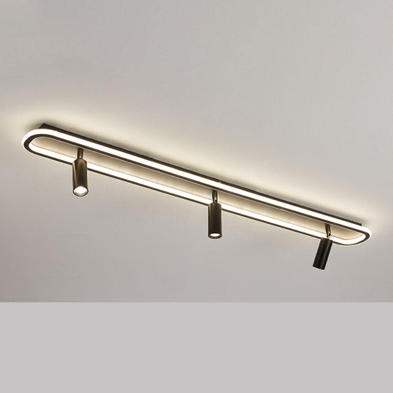 Modern Strip Ceiling Light Metal Multi Light Track Flush Mount Light for Cloakroom