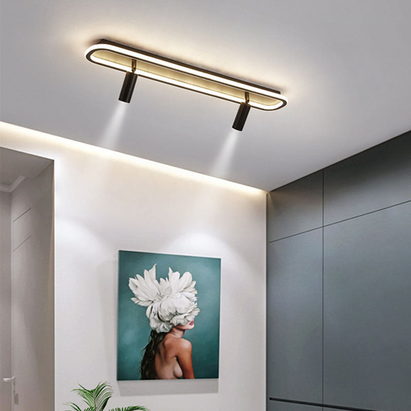 Modern Strip Ceiling Light Metal Multi Light Track Flush Mount Light for Cloakroom