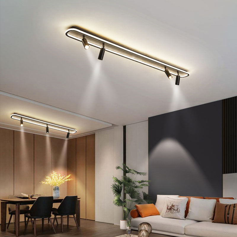 Modern Strip Ceiling Light Metal Multi Light Track Flush Mount Light for Cloakroom