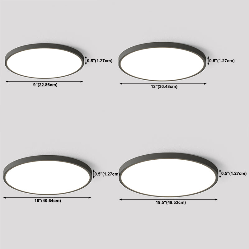 Metal Circular Flush Mount Ceiling Lamp Modern Style LED Ceiling Mount Light for Bedroom