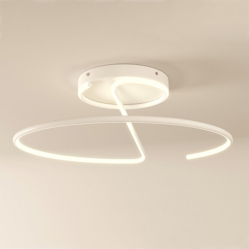 Metal Round Shape Flush Ceiling Light Modern Style 1-Light Flush Ceiling Light Fixtures