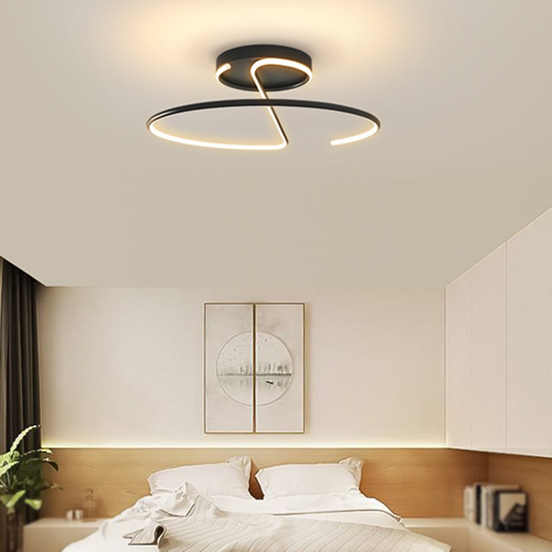 Metal Round Shape Flush Ceiling Light Modern Style 1-Light Flush Ceiling Light Fixtures