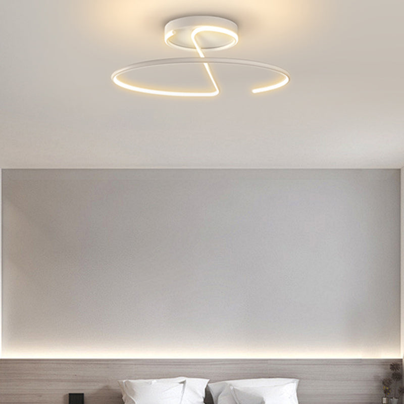 Metal Round Shape Flush Ceiling Light Modern Style 1-Light Flush Ceiling Light Fixtures