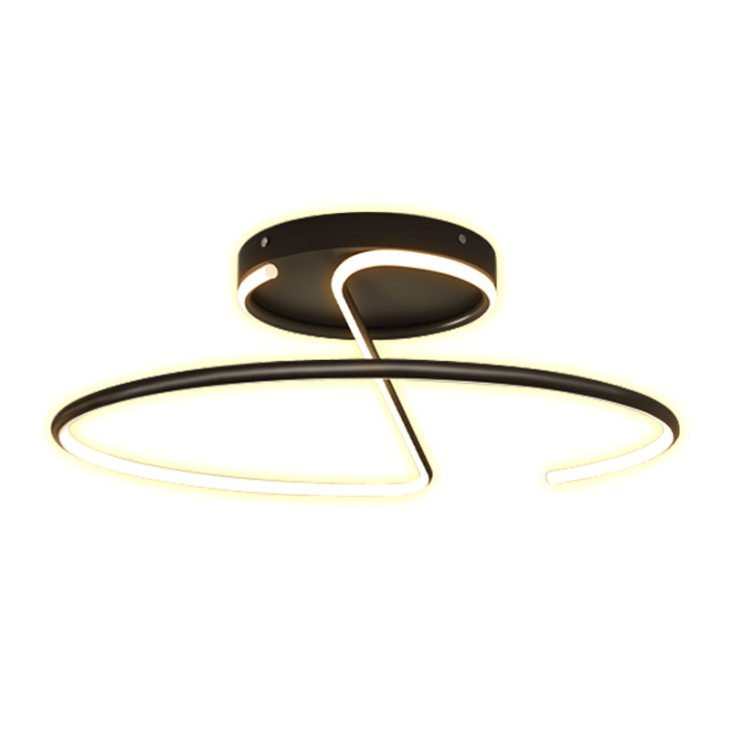 Metal Round Shape Flush Ceiling Light Modern Style 1-Light Flush Ceiling Light Fixtures