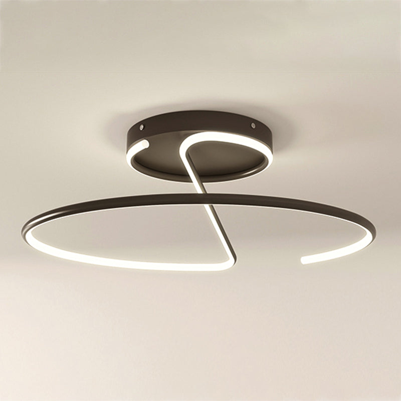 Metal Round Shape Flush Ceiling Light Modern Style 1-Light Flush Ceiling Light Fixtures