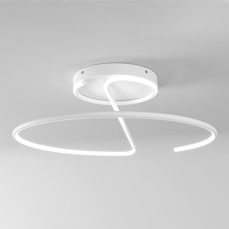 Metal Round Shape Flush Ceiling Light Modern Style 1-Light Flush Ceiling Light Fixtures