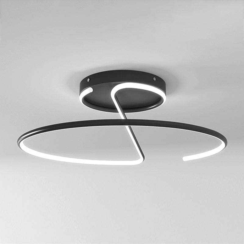 Metal Round Shape Flush Ceiling Light Modern Style 1-Light Flush Ceiling Light Fixtures