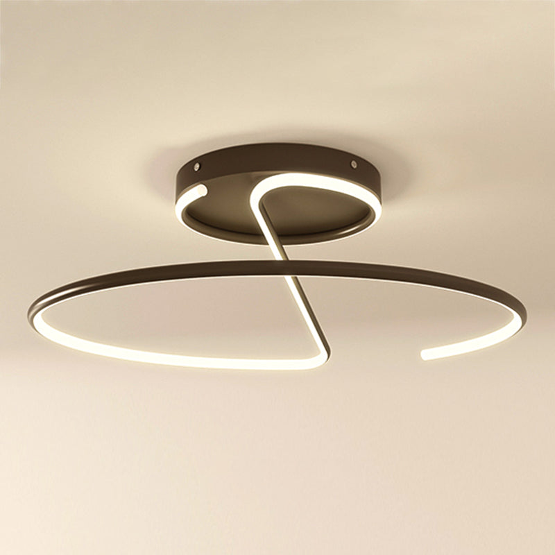 Metal Round Shape Flush Ceiling Light Modern Style 1-Light Flush Ceiling Light Fixtures