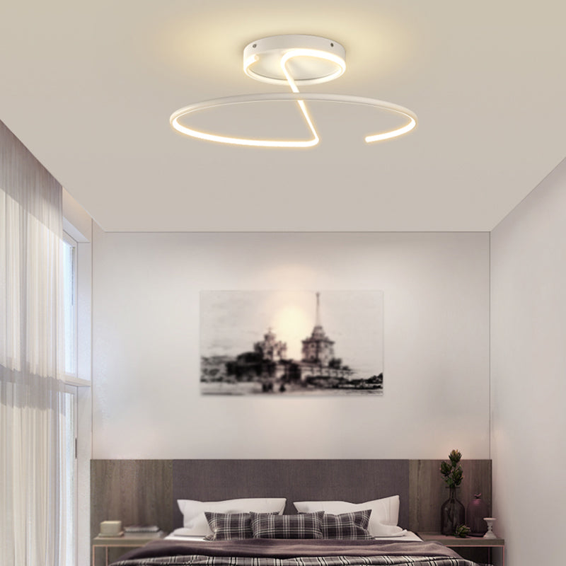 Metal Round Shape Flush Ceiling Light Modern Style 1-Light Flush Ceiling Light Fixtures