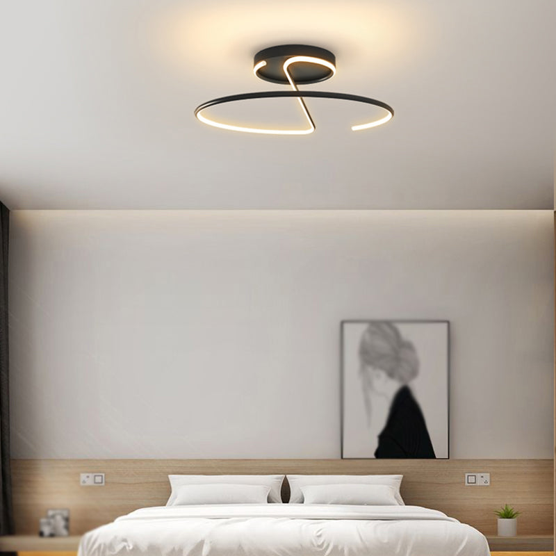 Metal Round Shape Flush Ceiling Light Modern Style 1-Light Flush Ceiling Light Fixtures