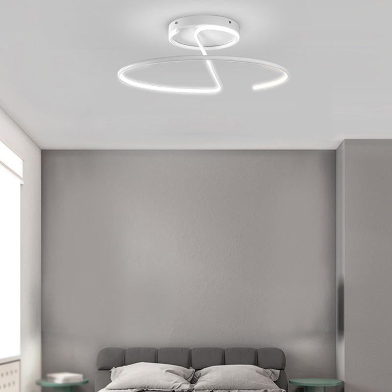 Metal Round Shape Flush Ceiling Light Modern Style 1-Light Flush Ceiling Light Fixtures