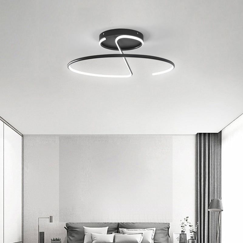 Metal Round Shape Flush Ceiling Light Modern Style 1-Light Flush Ceiling Light Fixtures