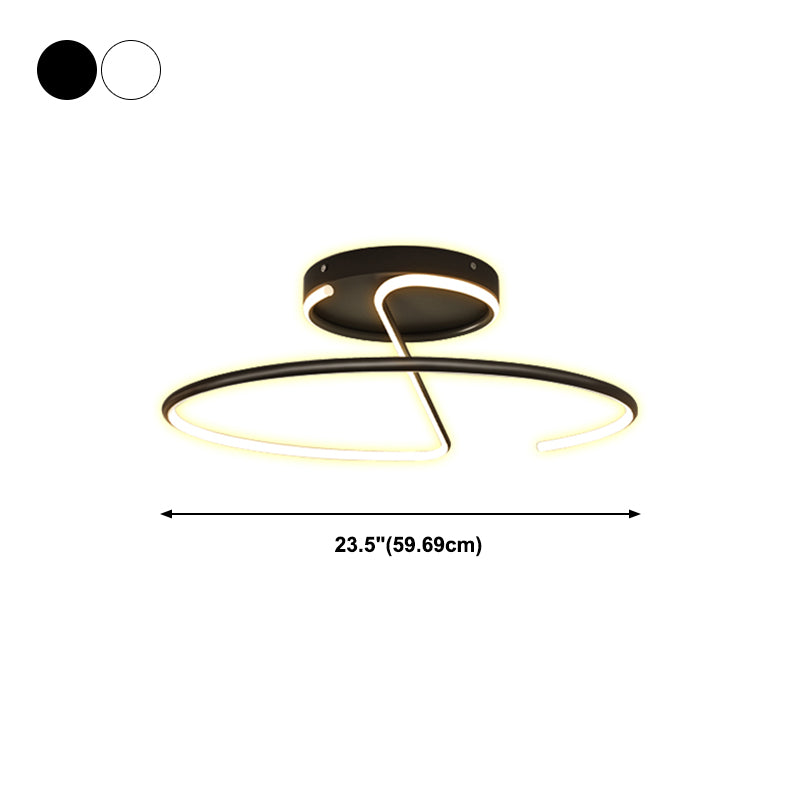 Metal Round Shape Flush Ceiling Light Modern Style 1-Light Flush Ceiling Light Fixtures