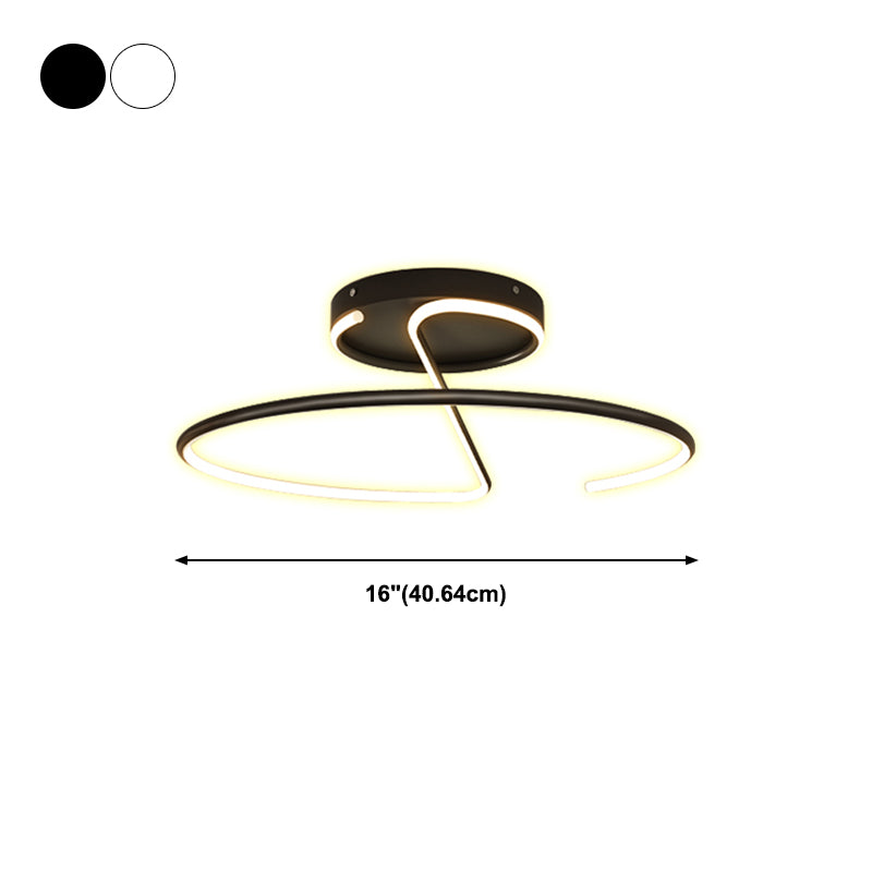 Metal Round Shape Flush Ceiling Light Modern Style 1-Light Flush Ceiling Light Fixtures