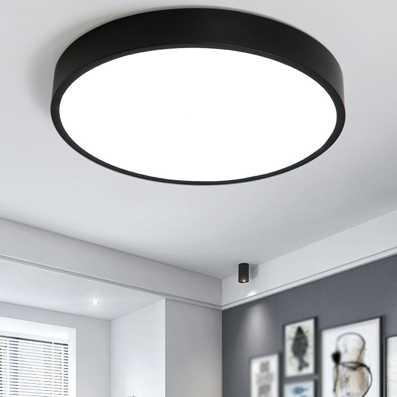 Metal Round Shape Flush Ceiling Light Modern Style 1-Light Flush Ceiling Light Fixtures