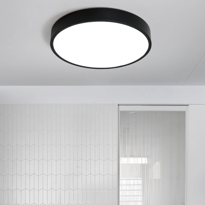 Metal Round Shape Flush Ceiling Light Modern Style 1-Light Flush Ceiling Light Fixtures