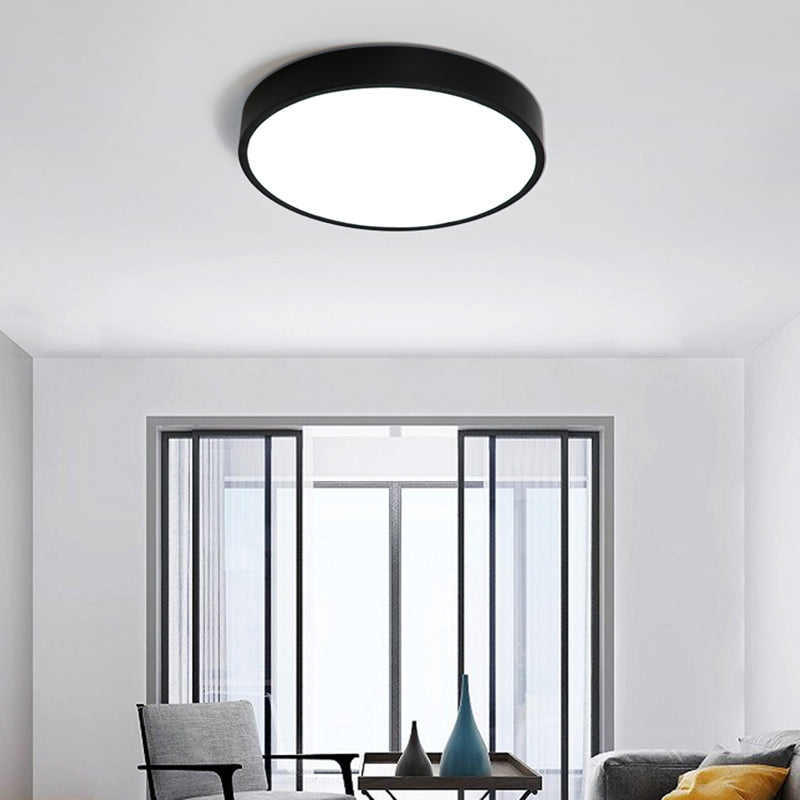 Metal Round Shape Flush Ceiling Light Modern Style 1-Light Flush Ceiling Light Fixtures