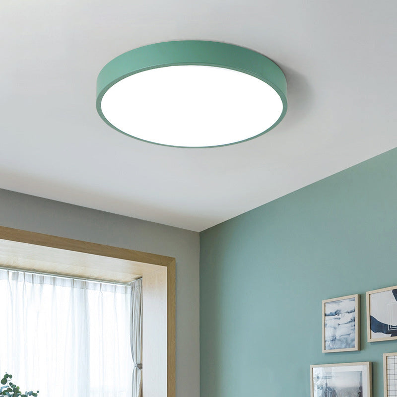 Modern Style Circle Shape Ceiling Light Metal 1 Light Ceiling Lighting for Living Room