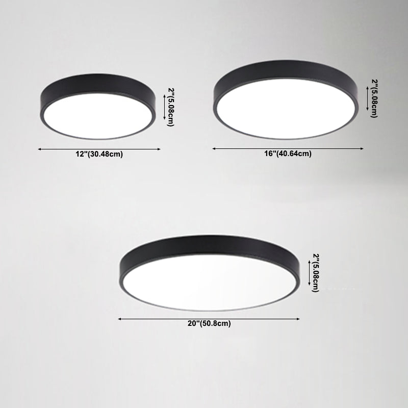 Modern Style Circle Shape Ceiling Light Metal 1 Light Ceiling Lighting for Living Room