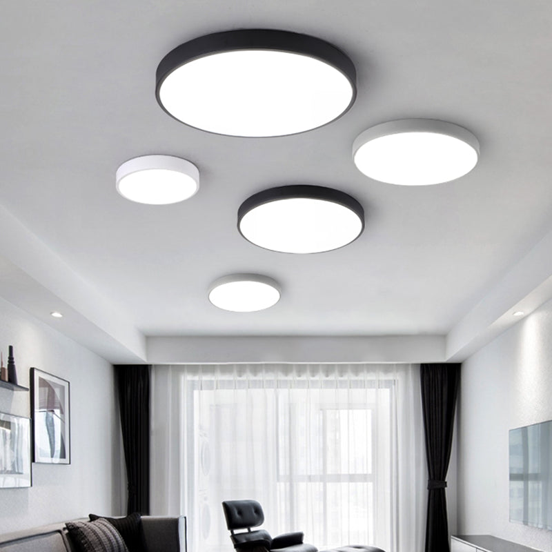 Modern Style Circle Shape Ceiling Light Metal 1 Light Ceiling Lighting for Living Room