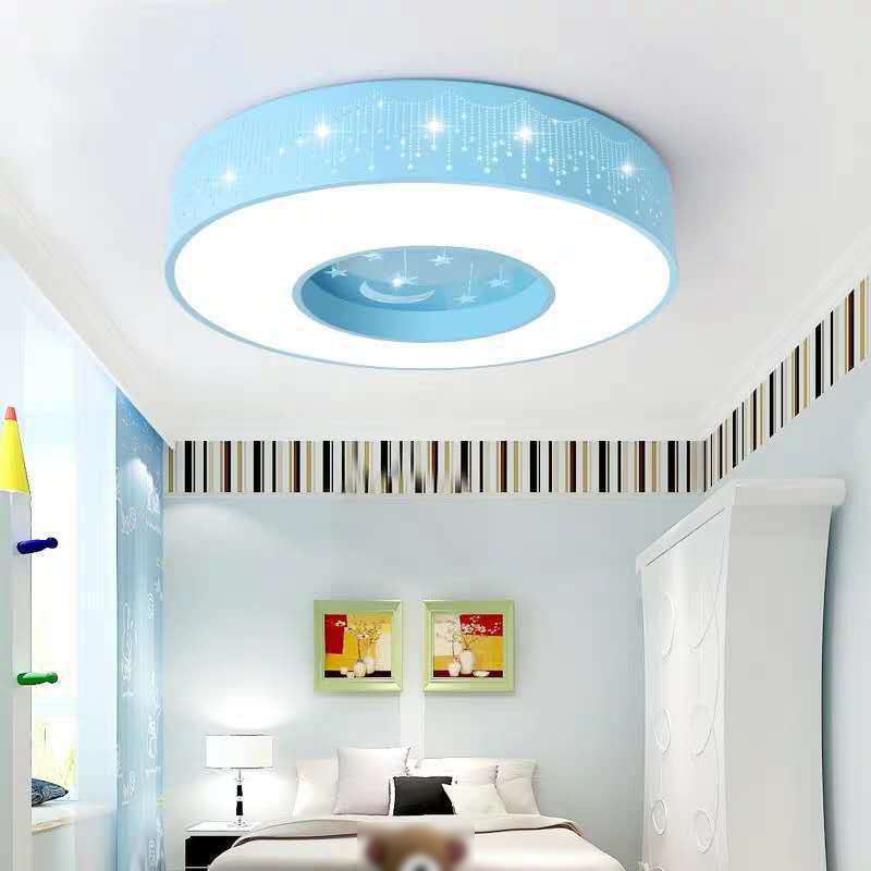 Modern Style Circle Shape Ceiling Light Metal 1 Light Ceiling Lighting for Children's Room