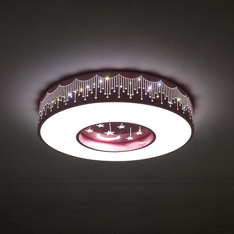 Modern Style Circle Shape Ceiling Light Metal 1 Light Ceiling Lighting for Children's Room