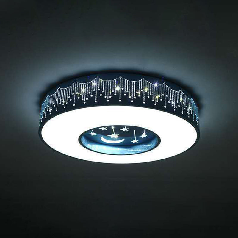 Modern Style Circle Shape Ceiling Light Metal 1 Light Ceiling Lighting for Children's Room