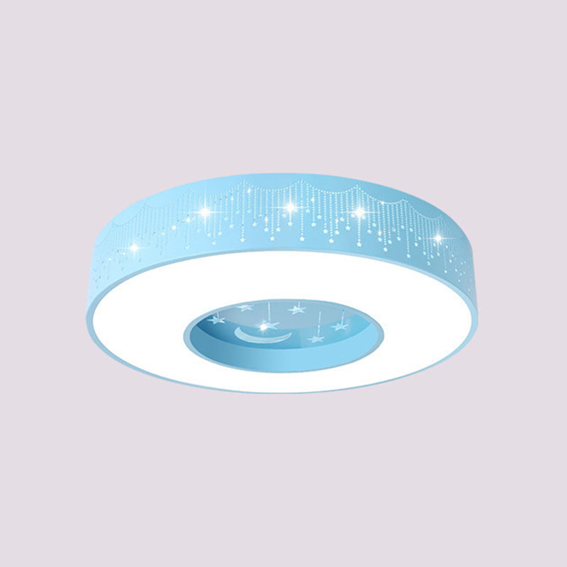 Modern Style Circle Shape Ceiling Light Metal 1 Light Ceiling Lighting for Children's Room