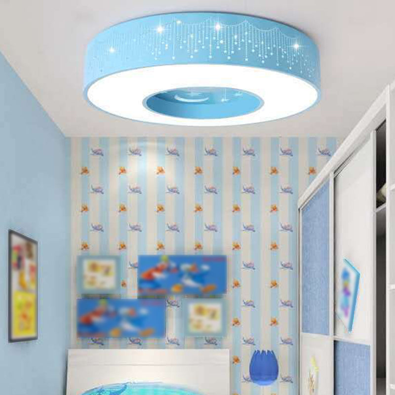 Modern Style Circle Shape Ceiling Light Metal 1 Light Ceiling Lighting for Children's Room