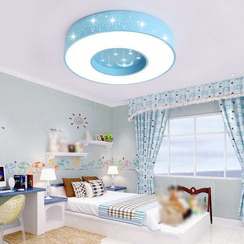 Modern Style Circle Shape Ceiling Light Metal 1 Light Ceiling Lighting for Children's Room