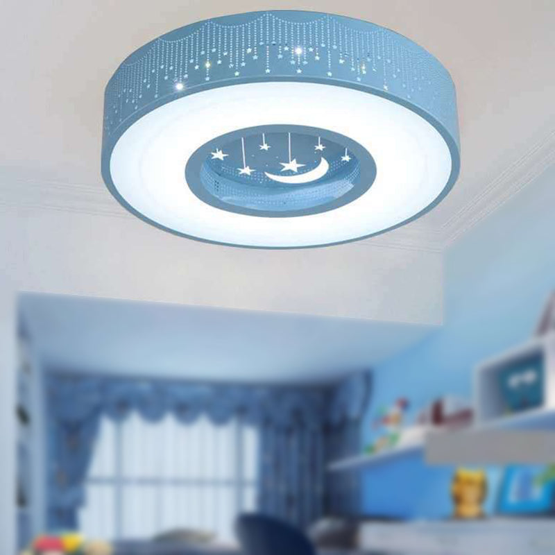 Modern Style Circle Shape Ceiling Light Metal 1 Light Ceiling Lighting for Children's Room