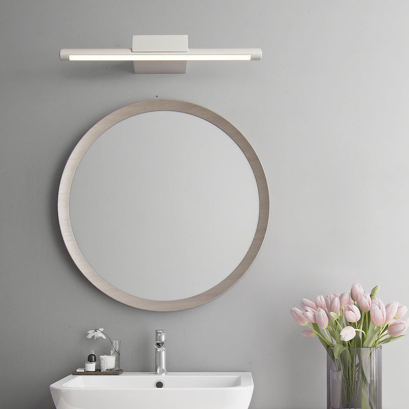 Linear Shape Contemporary Vanity Light Metal 1 Light LED Mirror Light for Bathroom