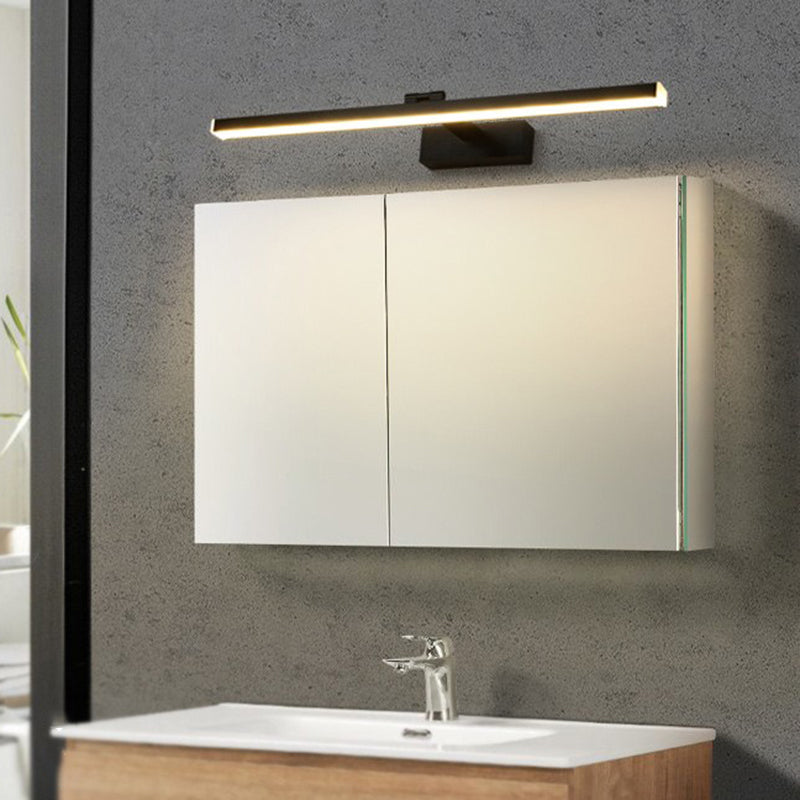 Modern Style Aluminum Vanity Light Straight Black LED Mirror Light for Bathroom