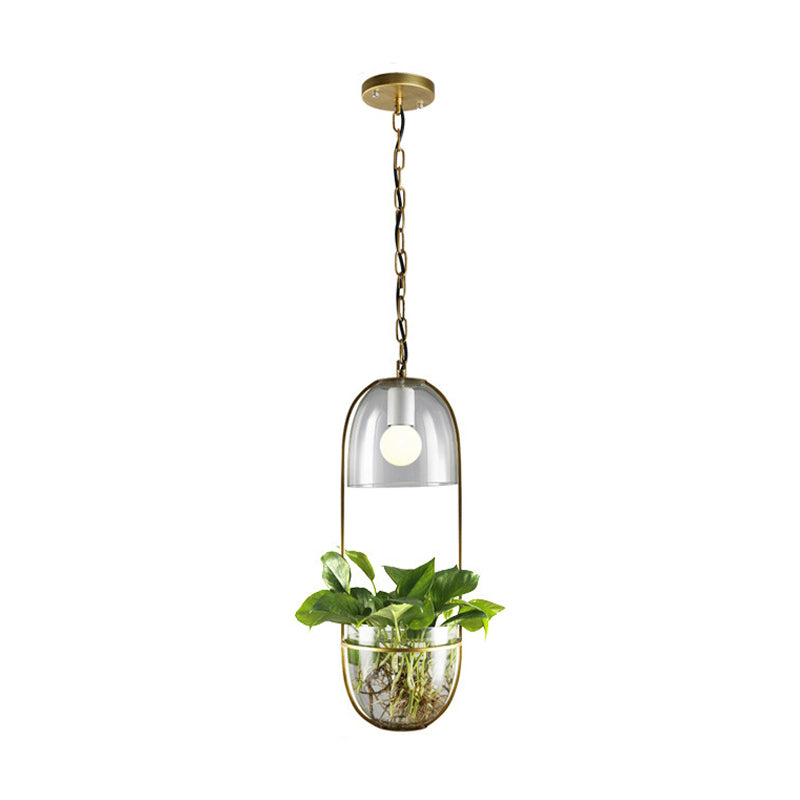 Ovaal restaurant hanger verlichting industrieel metaal 1 lamp goud led hangende lamp armatuur