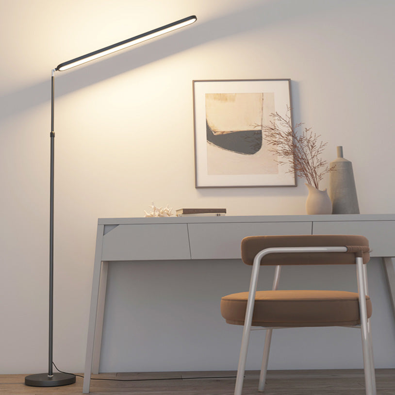 Linear Shape Metal Floor Lighting Contemporary Style 1 Light Floor Lamp