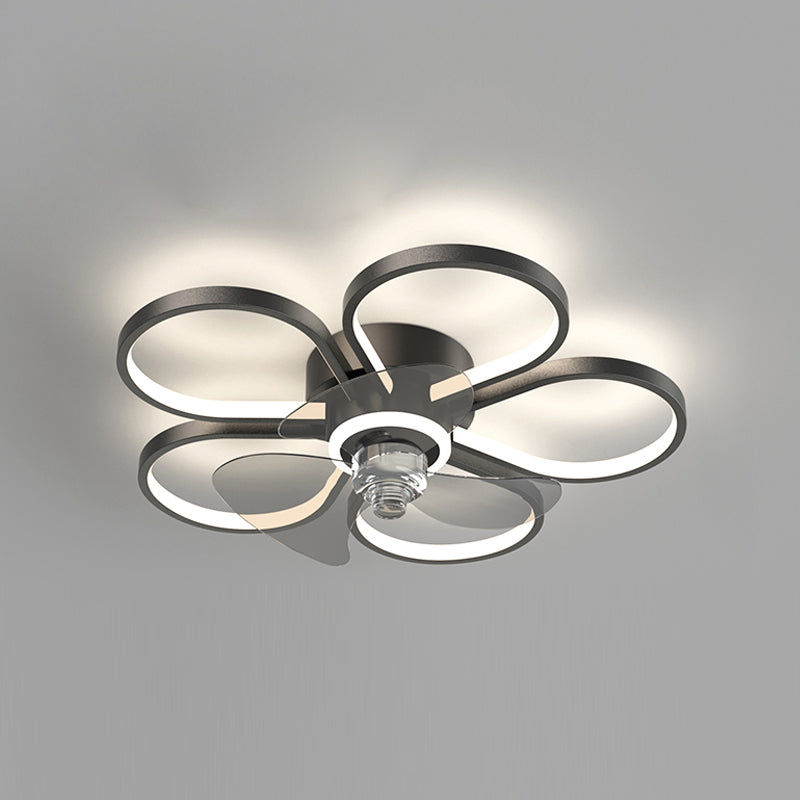 Metal Geometric Shape Ceiling Fans Modern Multi-Lights Ceiling Fan Lamp Fixture