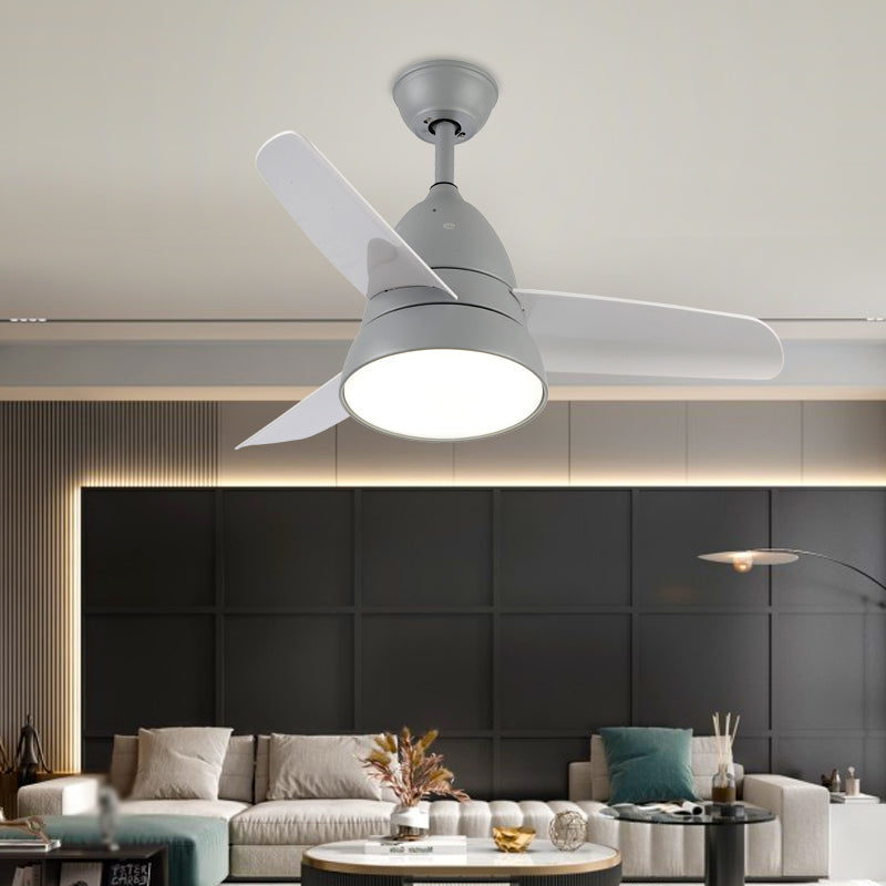 Kids Style Round Ceiling Fan Light Metal Single Light LED Flush Light for Bedroom