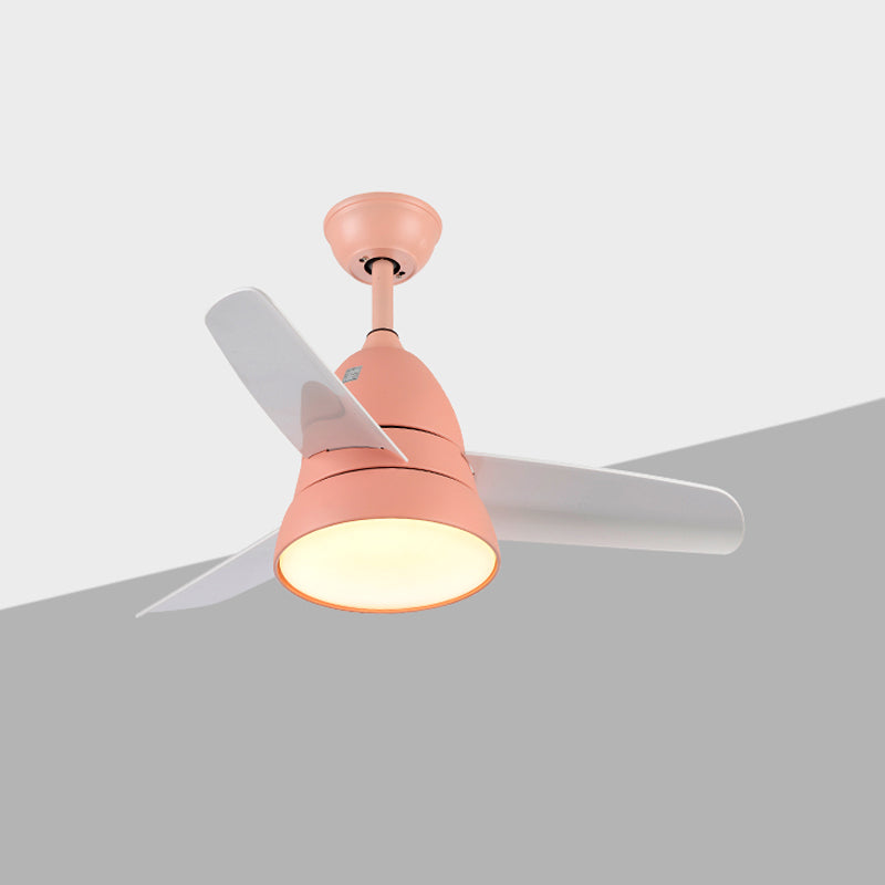 Kids Style Round Ceiling Fan Light Metal Single Light LED Flush Light for Bedroom